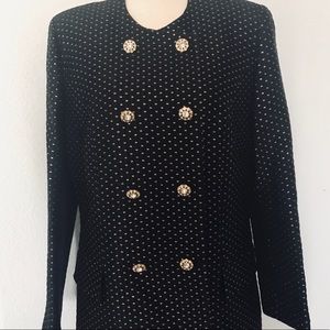 Black and Metallic Gold Stunning Blazer Size 14